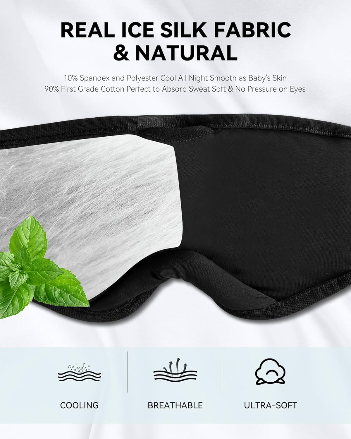 MUSICOZY Sleep Headphones Masks, Bluetooth Sleep Eye Mask for Sleeping for Side Sleepers, Sleeping Masks Headphones