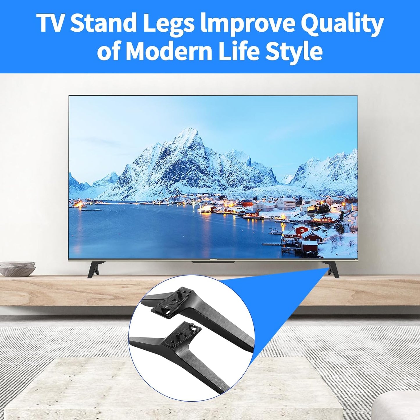 Qzanyee Life 49 50 55 Inch 55UK6500 55UM7300 55UN6900 55LJ5500UA 49UJ6300 49UK6300 49UN6900 50UM7300 for LG Tv Legs, TV