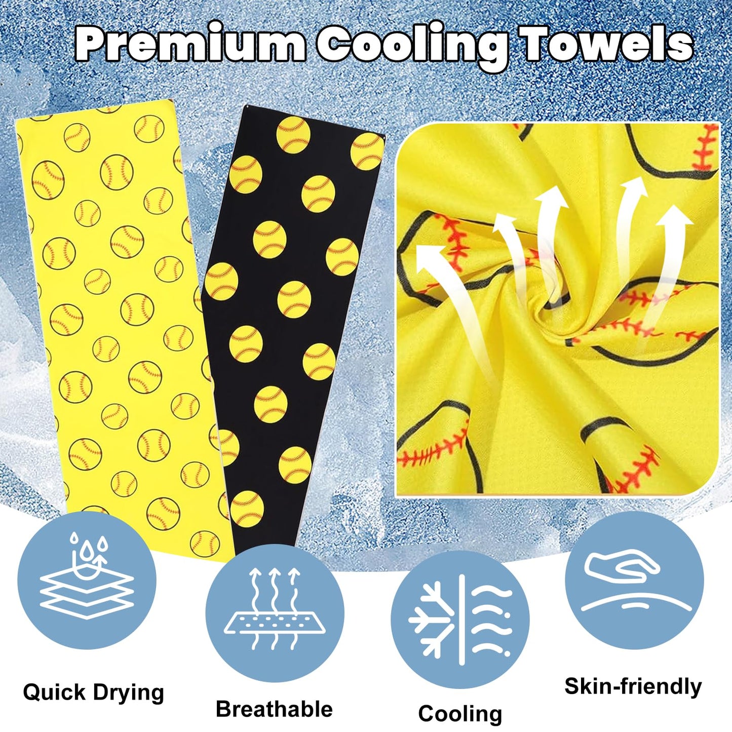 HMGES 2pcs Softball Cooling Towels for Bogg Bag – 160GSM Breathable Ice Towels, Thickened Chilly Sports Accessories for Beach/Gym/Travel/Workout, Bogg Bag Companion,Sweat-Absorbing/Quick-Drying
