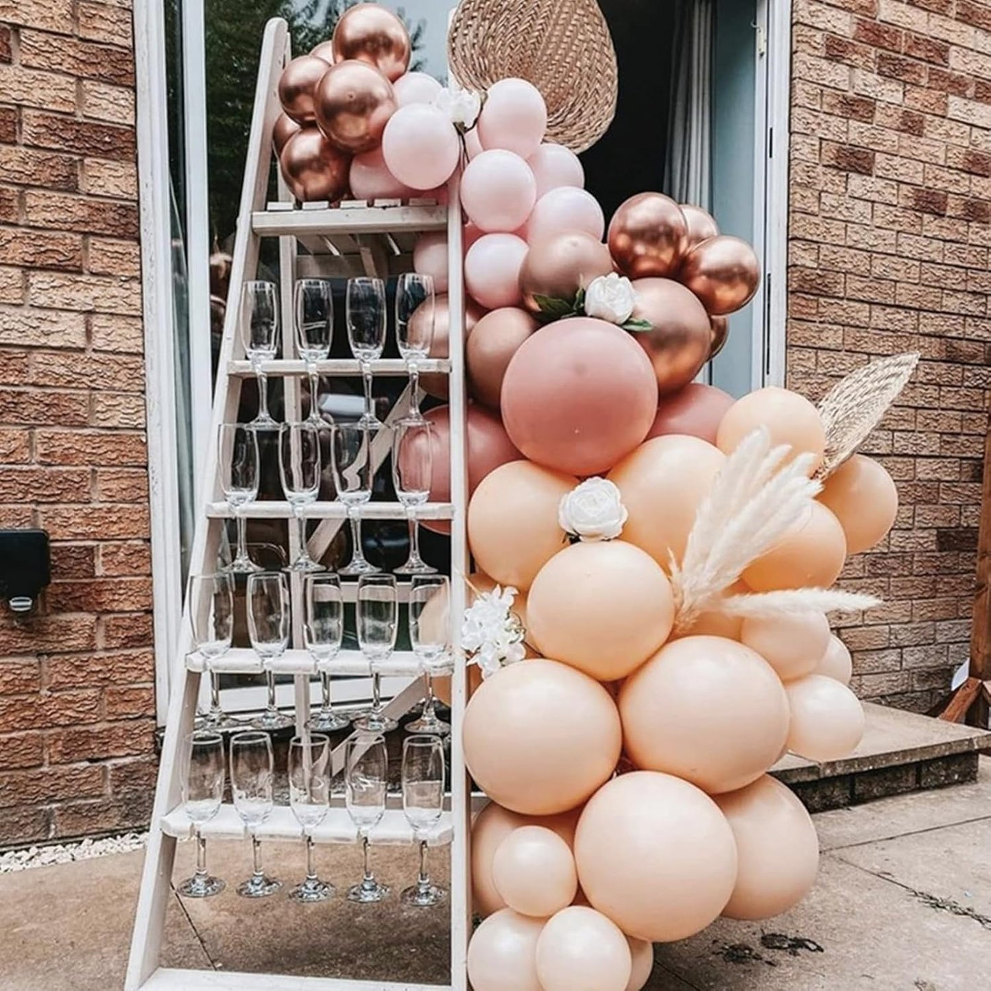 PartyWoo 5-Inch Nude Balloons - 100pcs Apricot Latex for Jungle Safari & Boho Themed Celebrations