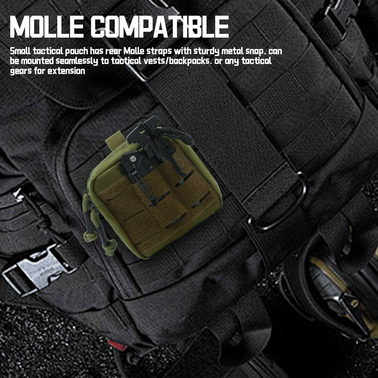 Small Admin Pouch Molle, Tactical Mini Utility Tool EDC Waist Belt Pouches Bag for Vest Backpack