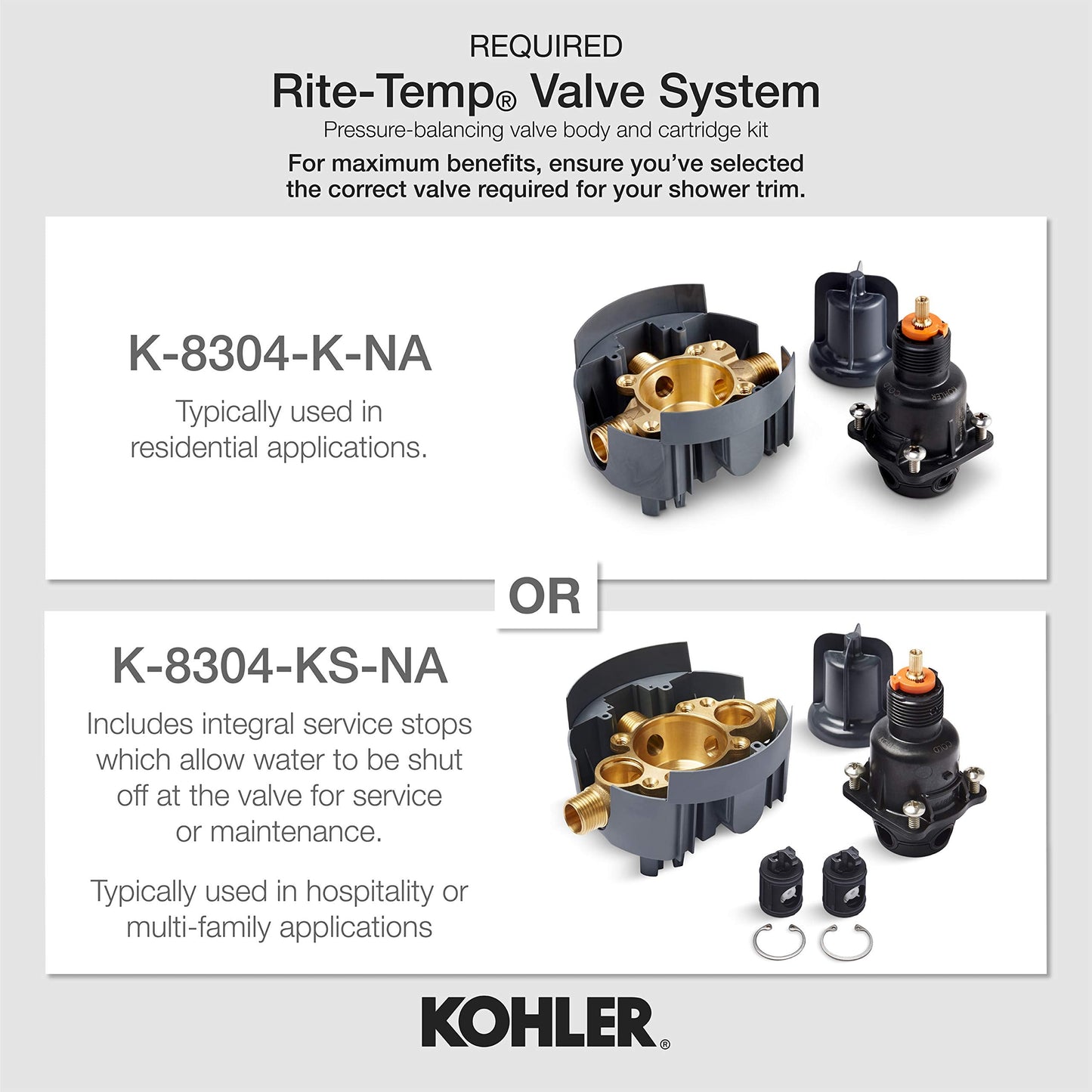 KOHLER K-TS14423-4-BL Purist Rite-Temp Valve Trim with Lever Handle, Faceplate with Handle, Trim Only, Valve Required, Matte Black