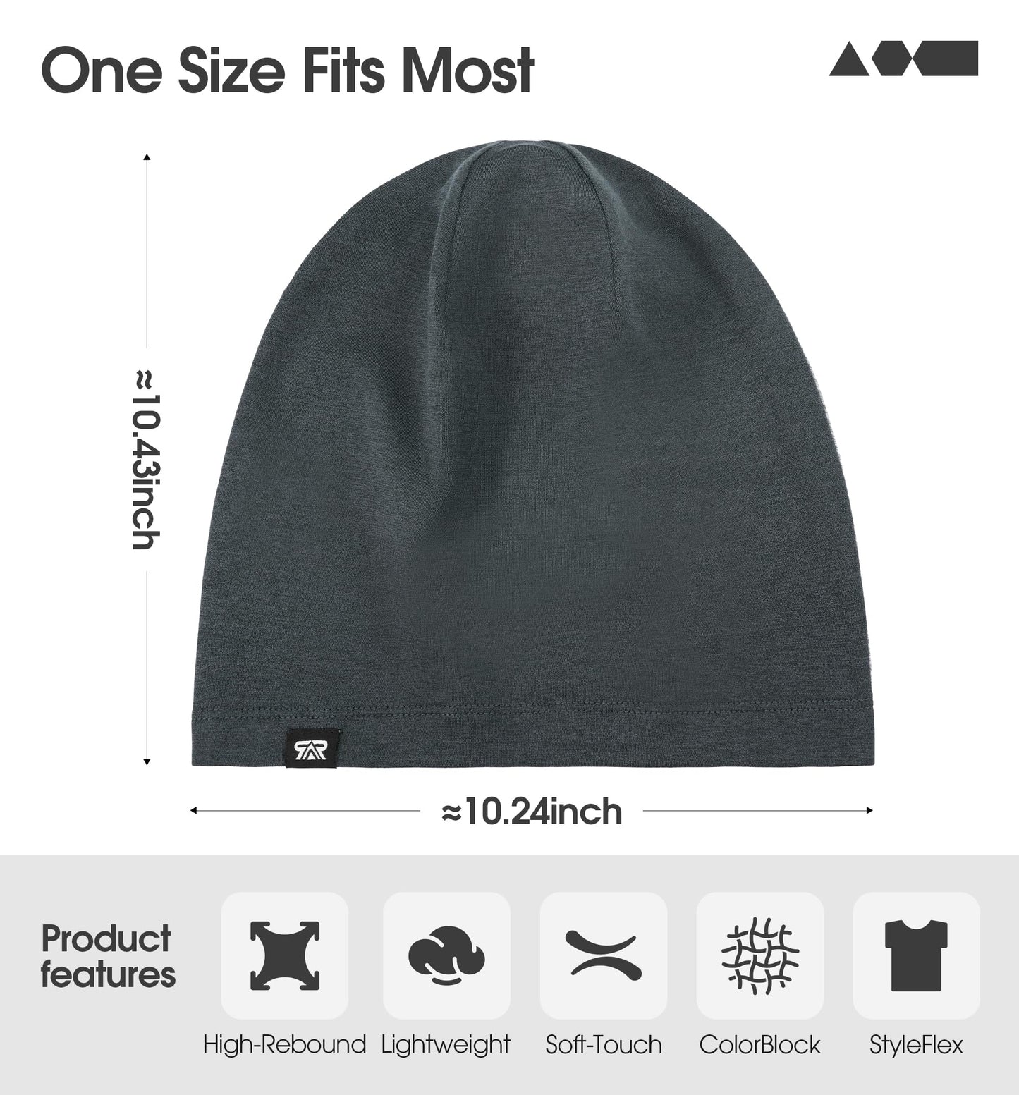 SUNMECI Skull Cap for Men Women - Soft Stretchy Chemo Hair Loss, Day & Night Sleep Hat, for Summer & Winter Running Cycling Dark Heather Gray