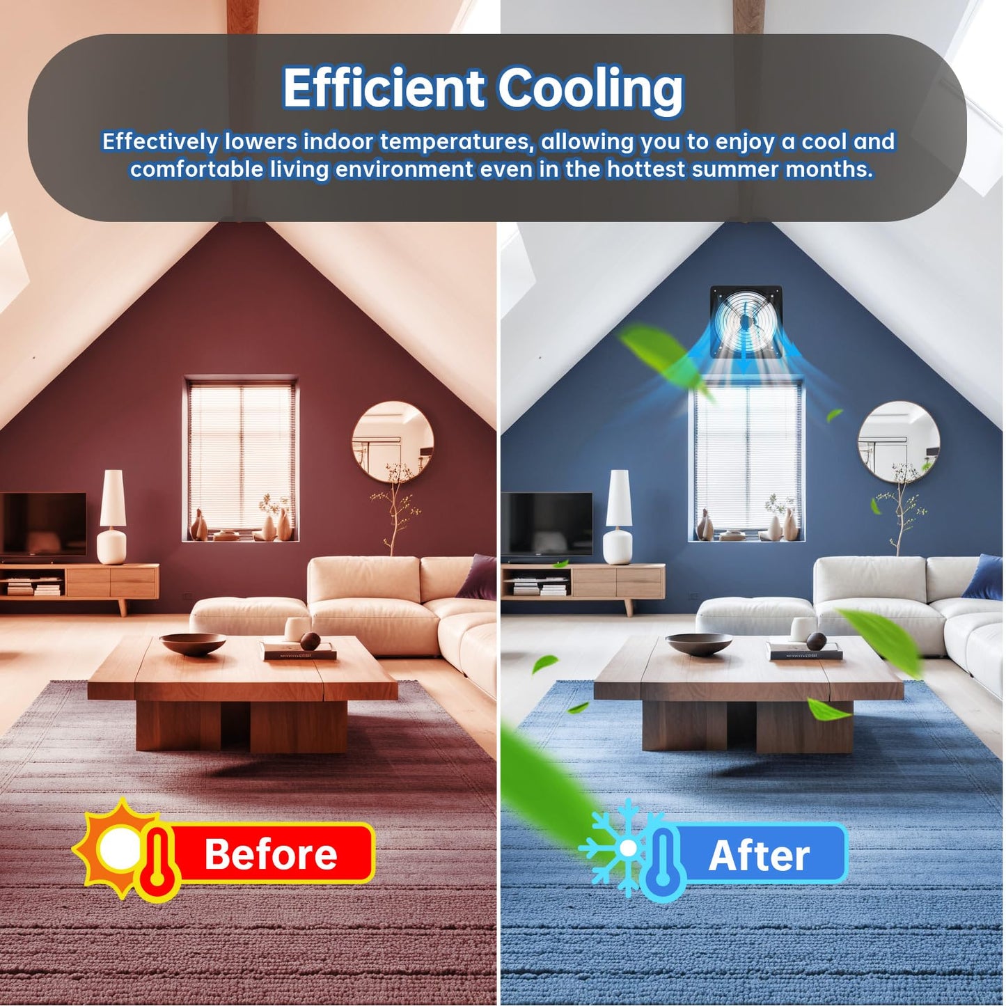 TXL 40W Solar Fan with Thermostat, Solar Gable Vent Fan, 1800 CFM, Precision Temperature Control, Continuous Cooling Without Light, Ideal for Roof Vents, Attics, Greenhouses, Sheds, and Chicken Coops