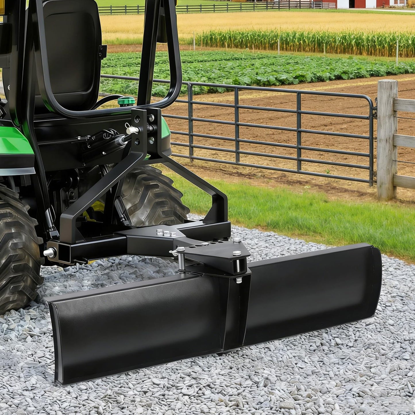 FULUPET 42" Scrape Blade Implement with 5 Adjustable Angles, 3-Point Tow Behind Grading Blade Attachment for ATV UTV Lawn Garden Tractors, 2 Inch Receiver, Driveway Grader, Ground Leveler, Snow Plow