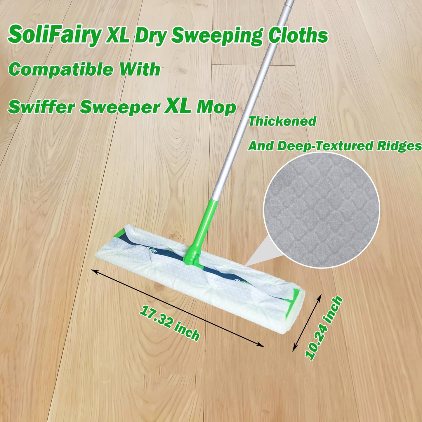 XL Dry Sweeping Cloth Refills for Swiffer Sweeper X-Large Mop, XL Disposable Dry Pads Refills, Pet Hair Dust Heavy Duty Dry Floor Cloth Refills for Floor Sweeping and Cleaning, 60 Count
