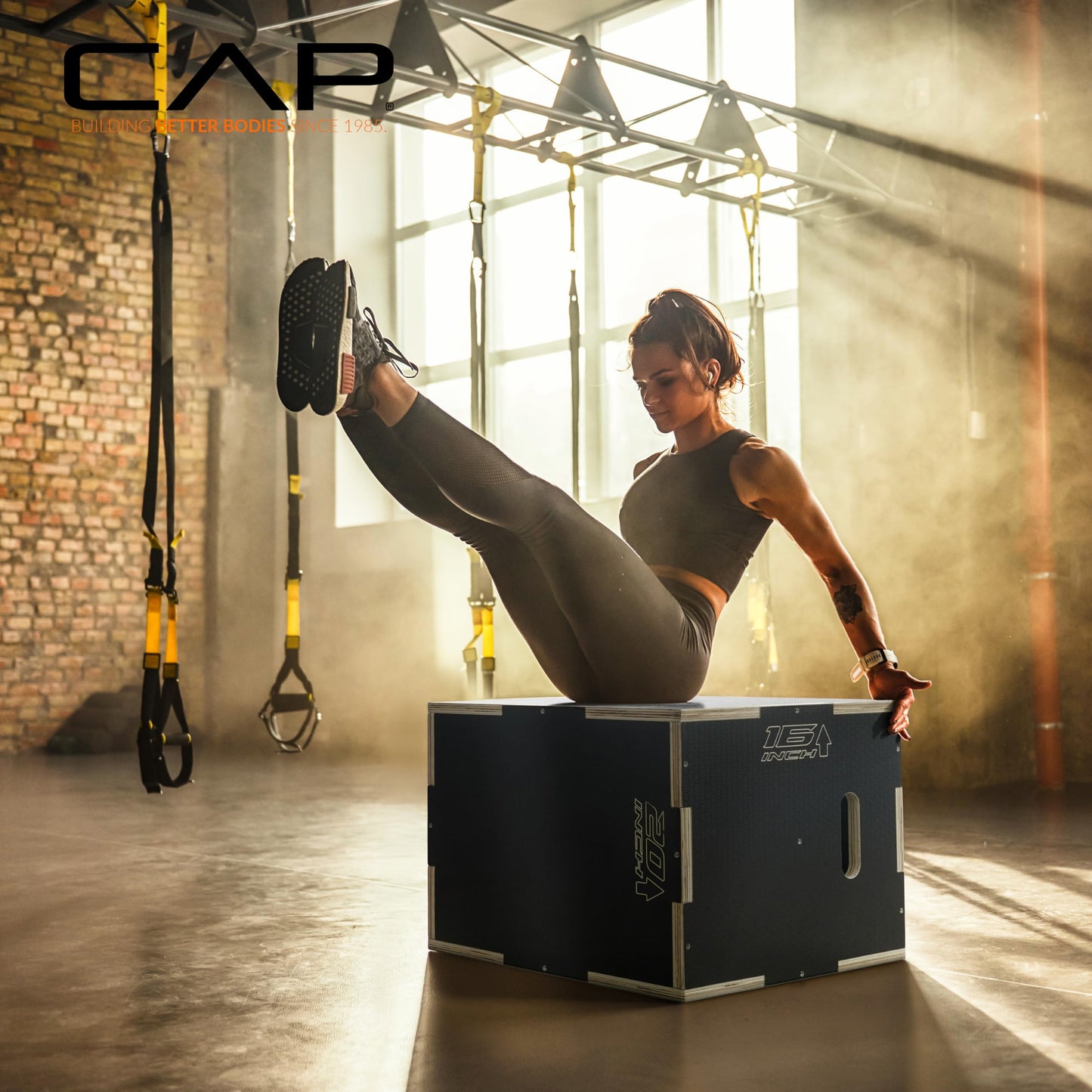 CAP Barbell 3-in-1 Rubber Textured Plyometric Box 16in x 14in x 12in