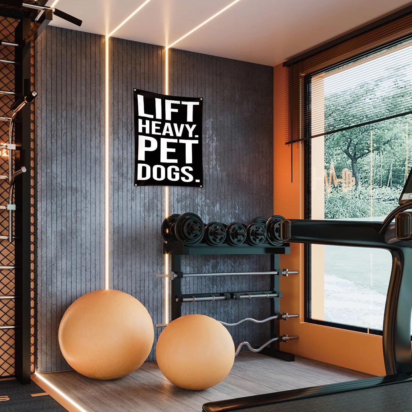 Lift Heavy Pet Dogs Flag Motivational Home Gym Flag Banner Office Gym Wall Decor Fitness Lifting Flag with 4 Brass Grommets for Home Garage Gym decor 2x3 Feet