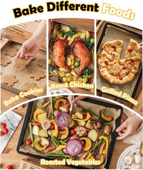 Katbite Parchment Paper Sheets - 200 Pcs Heavy Duty Unbleached, 18x26 Inches, Oil Proof for Baking & Cooking