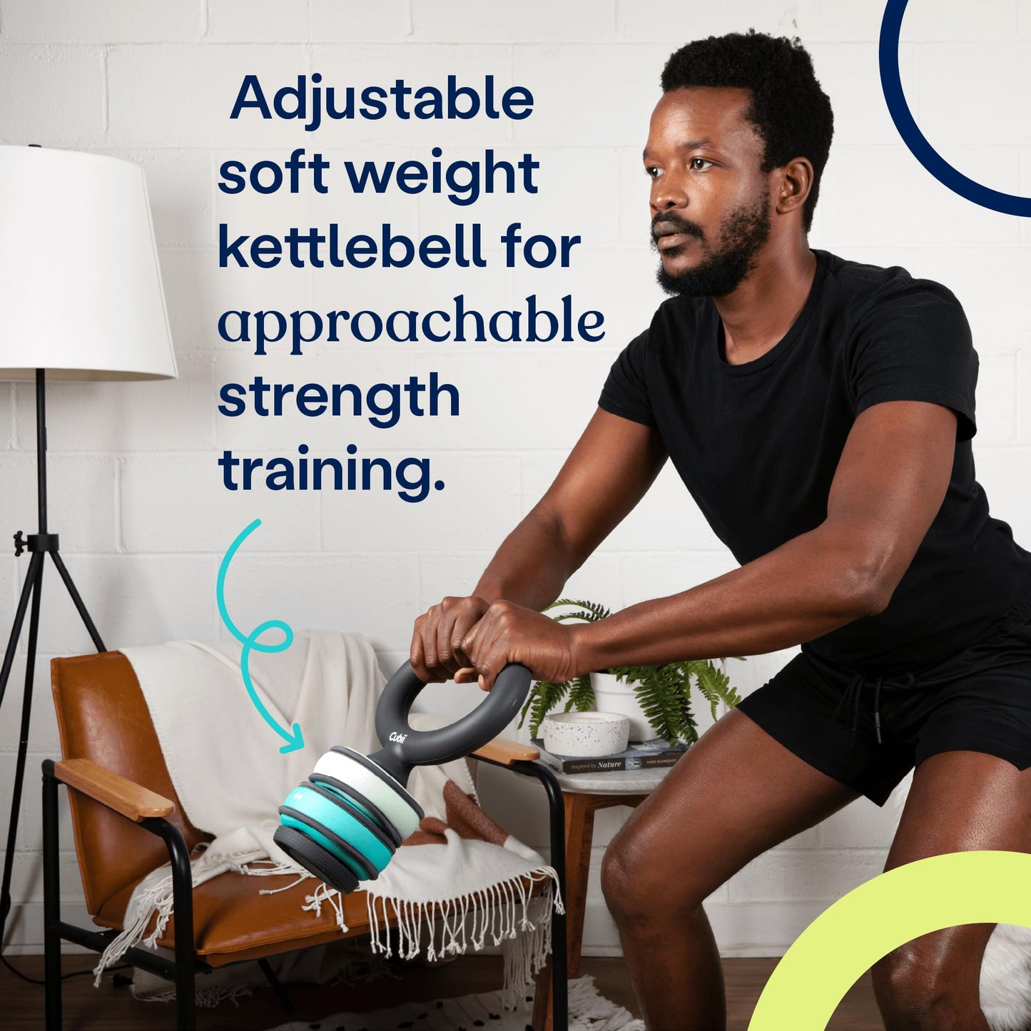 Cubii Build Adjustable Kettlebell Set - Includes Two Cubii SoftRings Removable Interchangeable Soft Weights