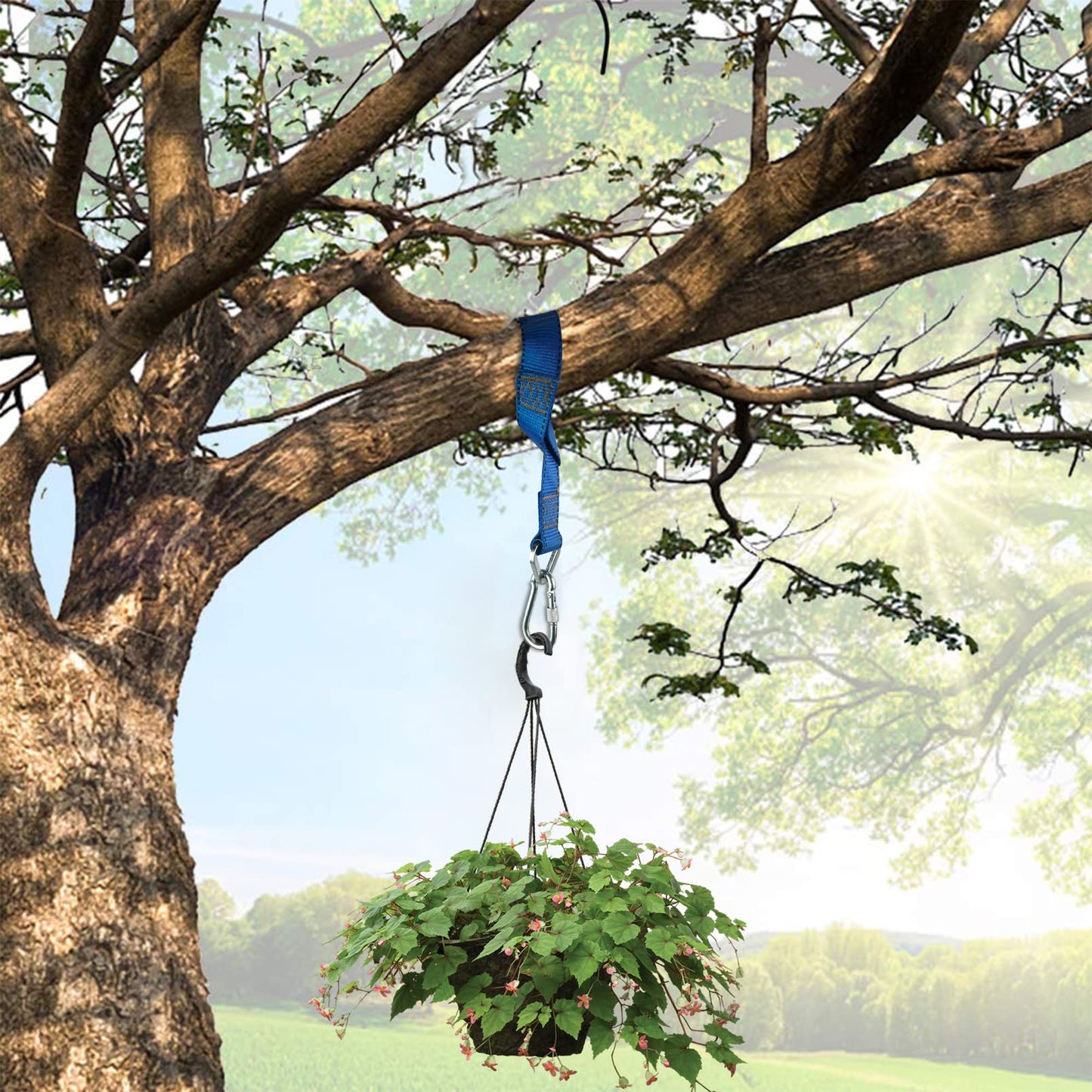 Luwint Heavy Duty Hanging Strap, 18'' Hang Strap for Hammock Tree Swing, Home Gym Pulley Cable Attachments, Dumbbell Dip Loading Tie Down Strap