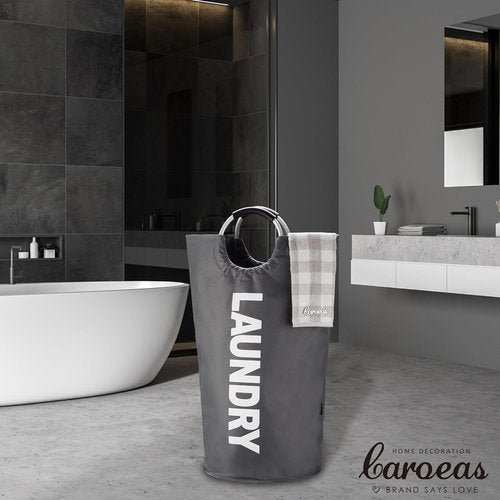 Caroeas 90L Waterproof Laundry Basket - Collapsible Hamper with Padded Handles | 13 Color Options