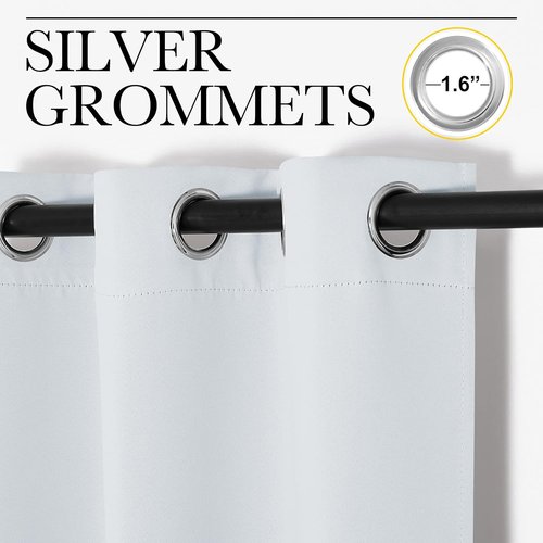 NICETOWN Blackout Curtains - Energy Saving Thermal Insulated Draperies, 55" x 92", Greyish White