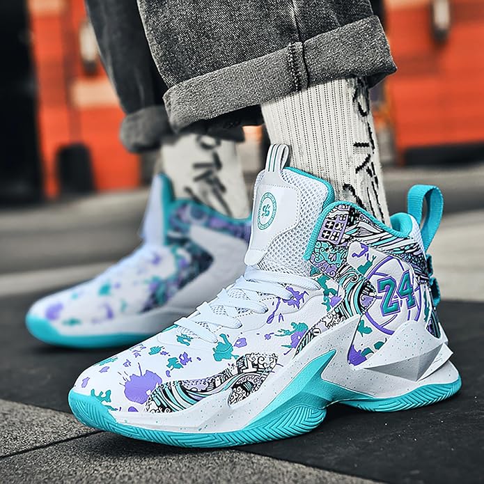 Boys Basketball Shoes Breathable Indoor Athletic Shoes Youth Outdoor Fashion Sneakers Comfortable Basketball Shoes for Girls