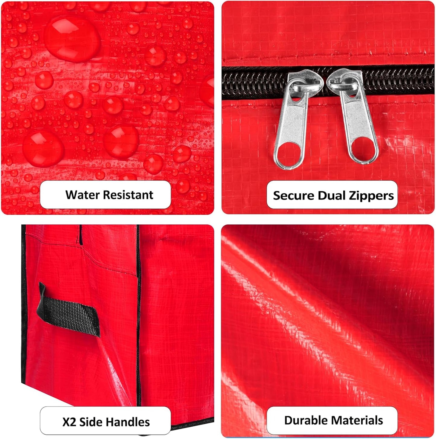 Skiennix 9 ft Christmas Tree Storage Bag - Waterproof, Durable Handles & Dual Zippers, Red
