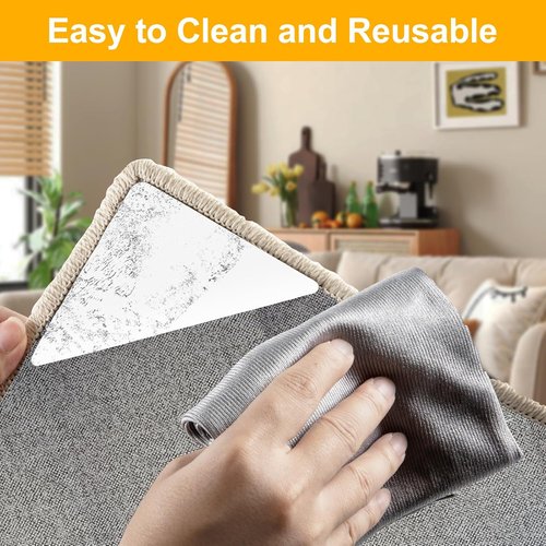 Daisyhome 12 PCS Rug Tape - Double-Sided Adhesive Gripper for Hardwood Floors | Anti-Slip Carpet Solution