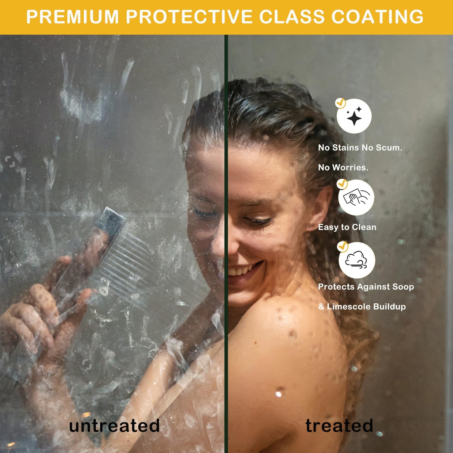 GarveeTech 44" - 48" W x 72" H Semi-Frameless Double Sliding Shower Door, Bypass Walk-in Shower Enclosure with 1/4" Tempered Glass, Silver Finish