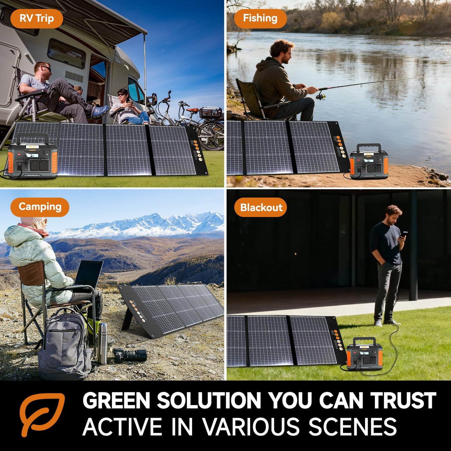 BALDR Solar Panels 200W Monocrystalline Portable Folding Solar Charger for Solar Generators and Portable Power Stations，Solar Panel Kit for Camping, Off Grid Living