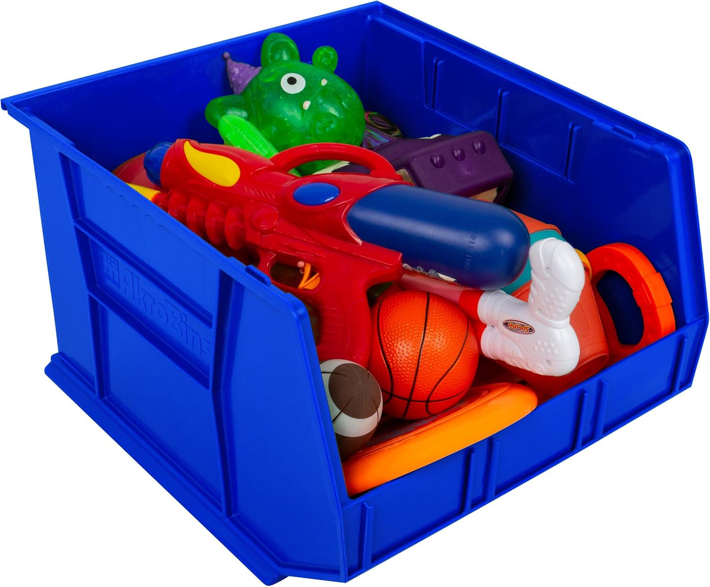 Akro-Mils Plastic Storage Bins - Space-Saving Stackable Organizers for Garage & Pantry | Blue, 18" x 16" x 11", 3-Pack