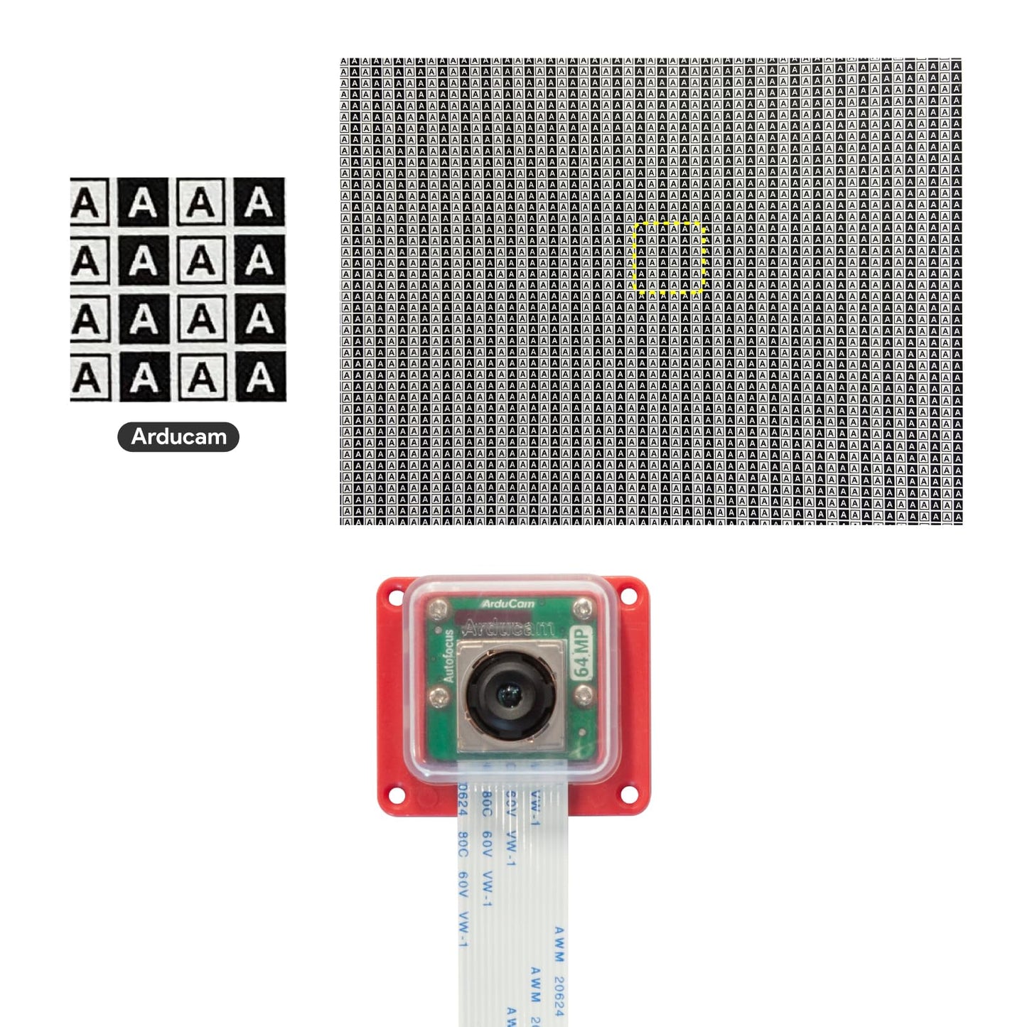 Arducam OwlSight for Raspberry Pi Camera, 1/1.32" 64MP Pi Camera for Pi5, Pi4B, 3/3B+, and so on, High Resolution Auto Focus Camera Module, Support Libcamera Natively, with ABS Case