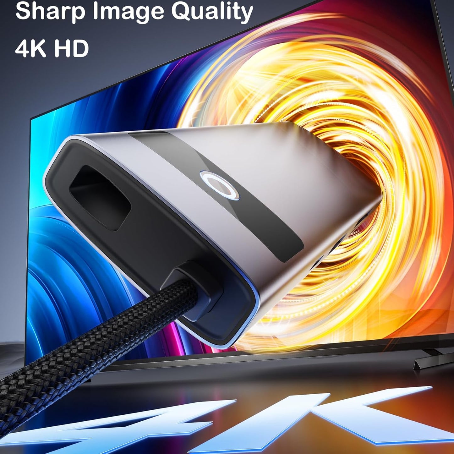 DiamondTiger 7 1 4K@30Hz 10Gbps 100W in Docking Station,USB C Hub HDMI Display, USB-A/C Data Ports, PD,TF/MicroSD Card