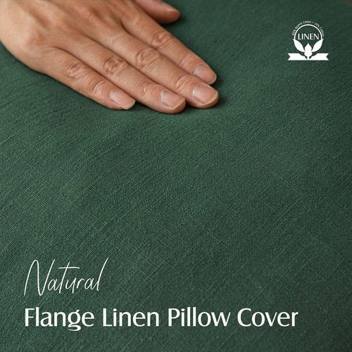 Foindtower Decorative Linen Throw Pillow Covers - Soft Euro Cushion Cases for Farmhouse Decor | 16 x 16 Inch Pine Green (Set of 2)