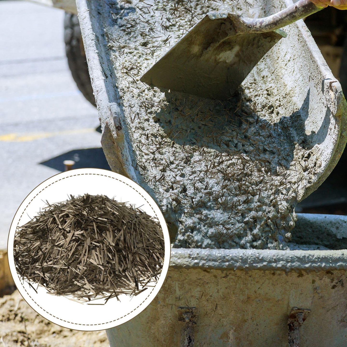 Windyun 9.9lb Basalt Chopped Fibers for Concrete Reinforcement, 19 mm 0.75 Inch Reinforcement Anti Seepage and Anti Crack Fiber Natural Basalt Fiber for Concrete Building Wall Floor