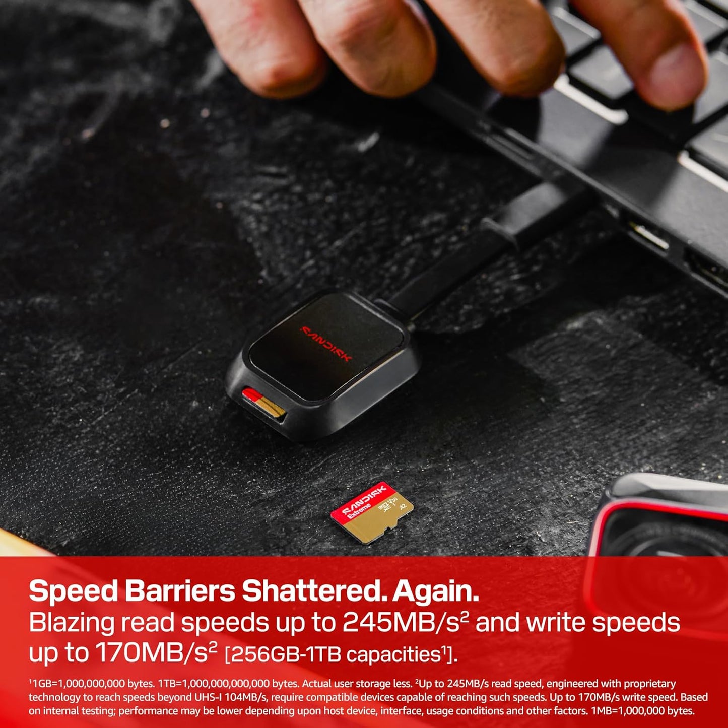 Sandisk 64GB 170MB/s 80MB/s 5.3K 4K SDSQXH9-064G-GZ6MA Extreme microSD UHS-I Card - Up to Read Speed and Write Speed