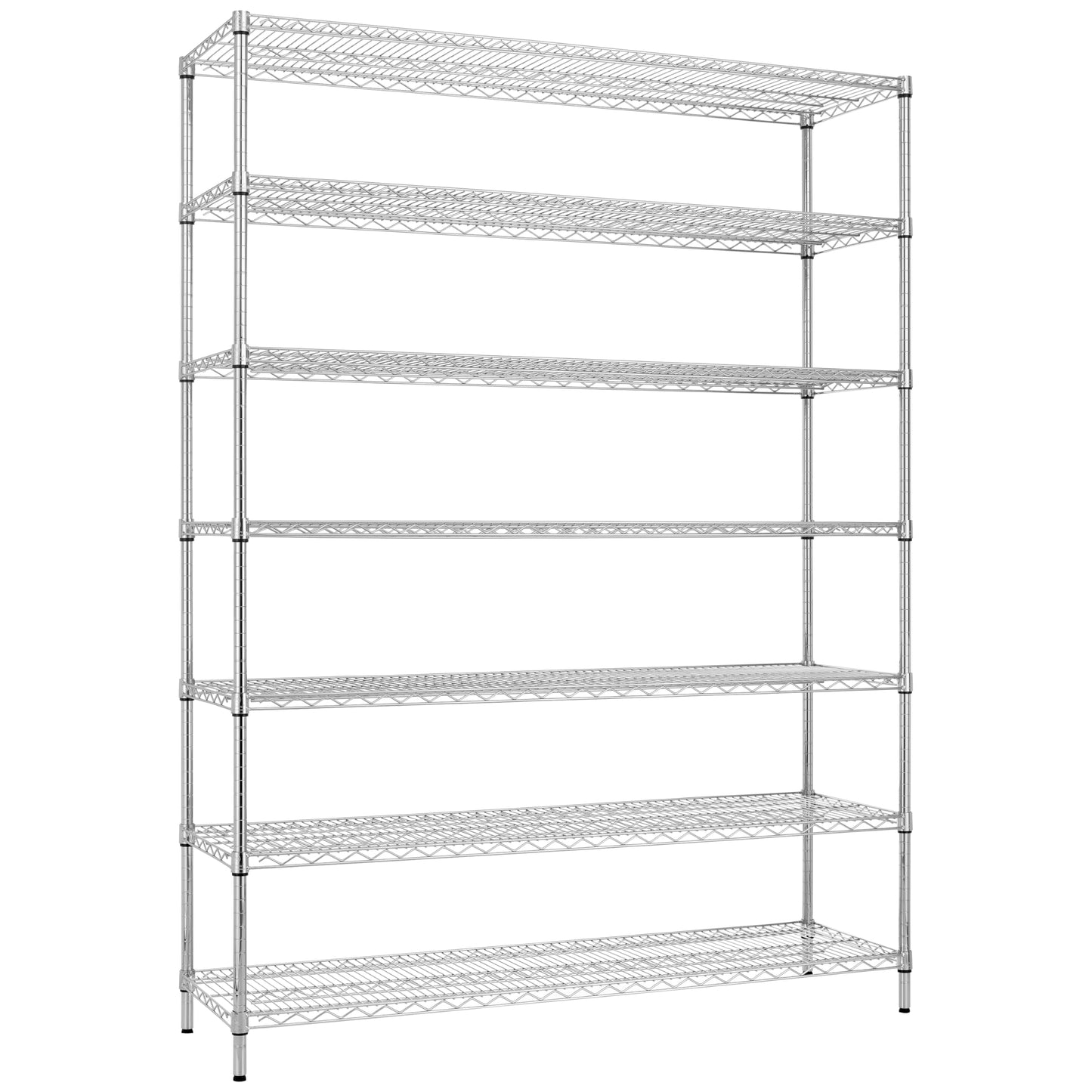 Finnhomy 4200LBS 7-Tier Wire Shelving Unit Adjustable Steel Wire Rack, 18x60x80.2 Inches 7 Shelves Metal Rack, Pantry Shelves for Storage, Metal Garage Shelving with 1" Poles, NSF Certified, Chrome