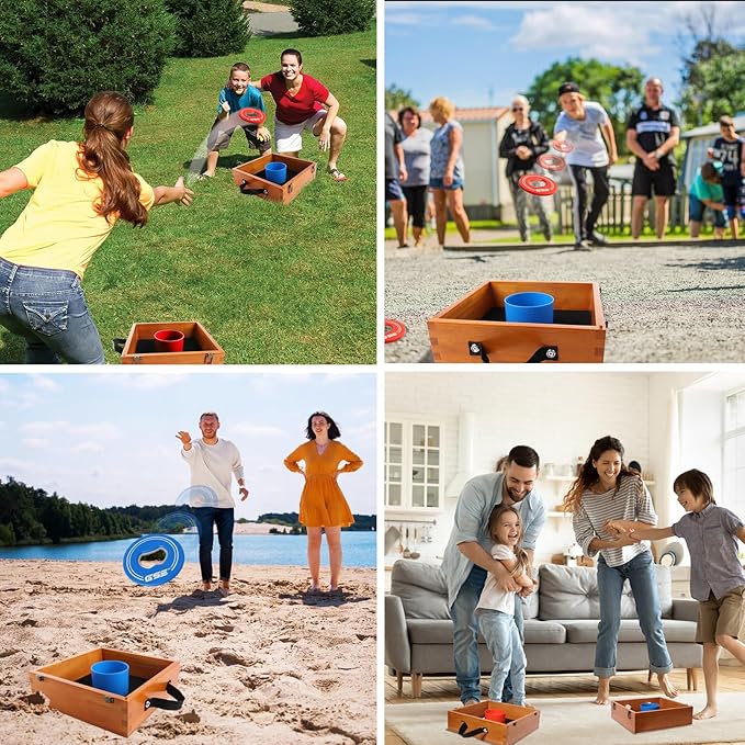 GSE Games & Sports Expert Premium Wood Washer Toss Game Set with 8 Washers with Bottle Opener for Adults and Family. Portable Lawn Game for Beach, Backyard, Pitching, Tailgating, Camping
