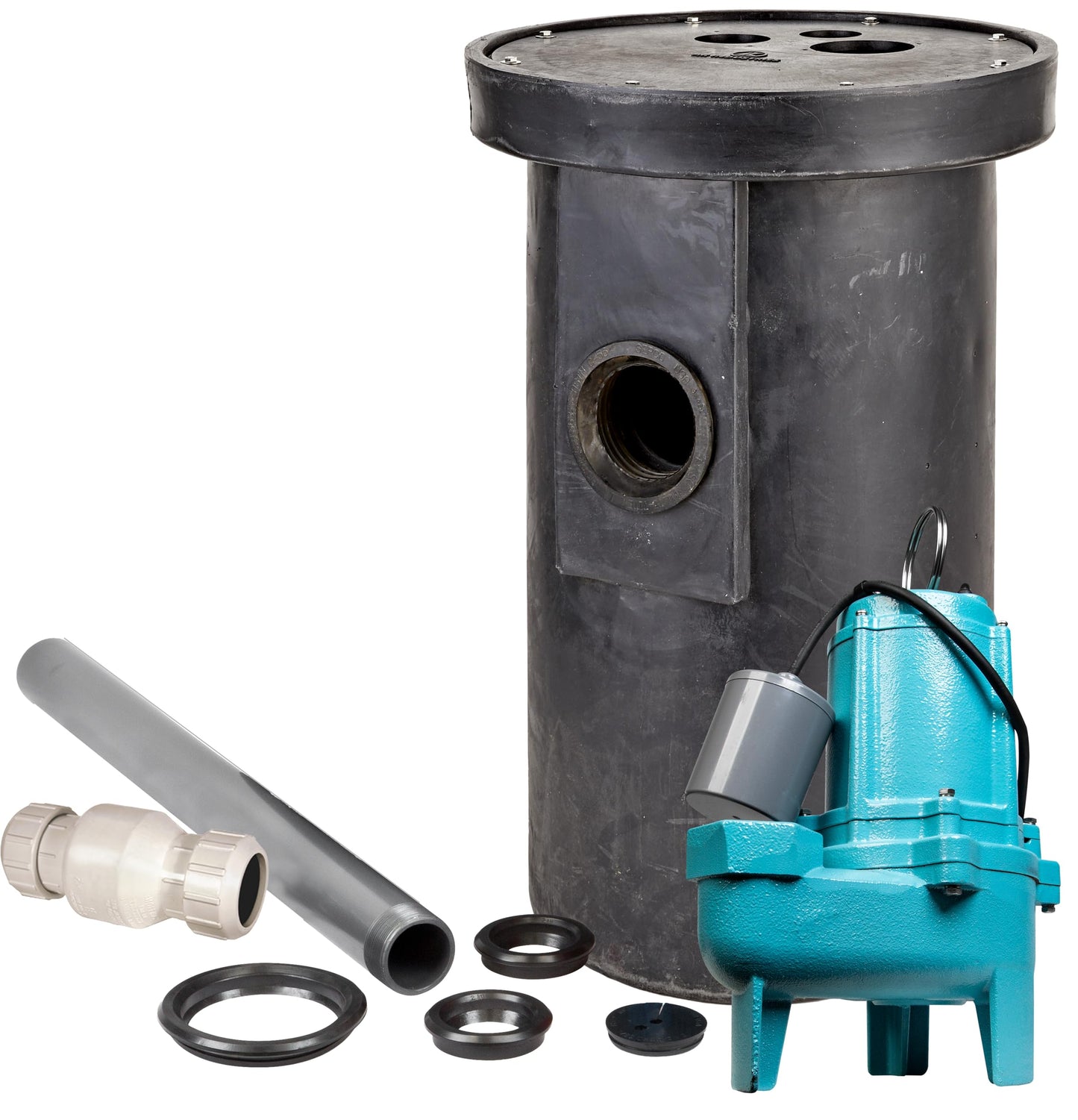 Little Giant 9S-SMPXRT-K 4/10 HP, 115-Volt, 6000 GPH Pre-Packaged Simplex Sewage Basin/Pump System - Assembly Required, Black/Blue, 509074