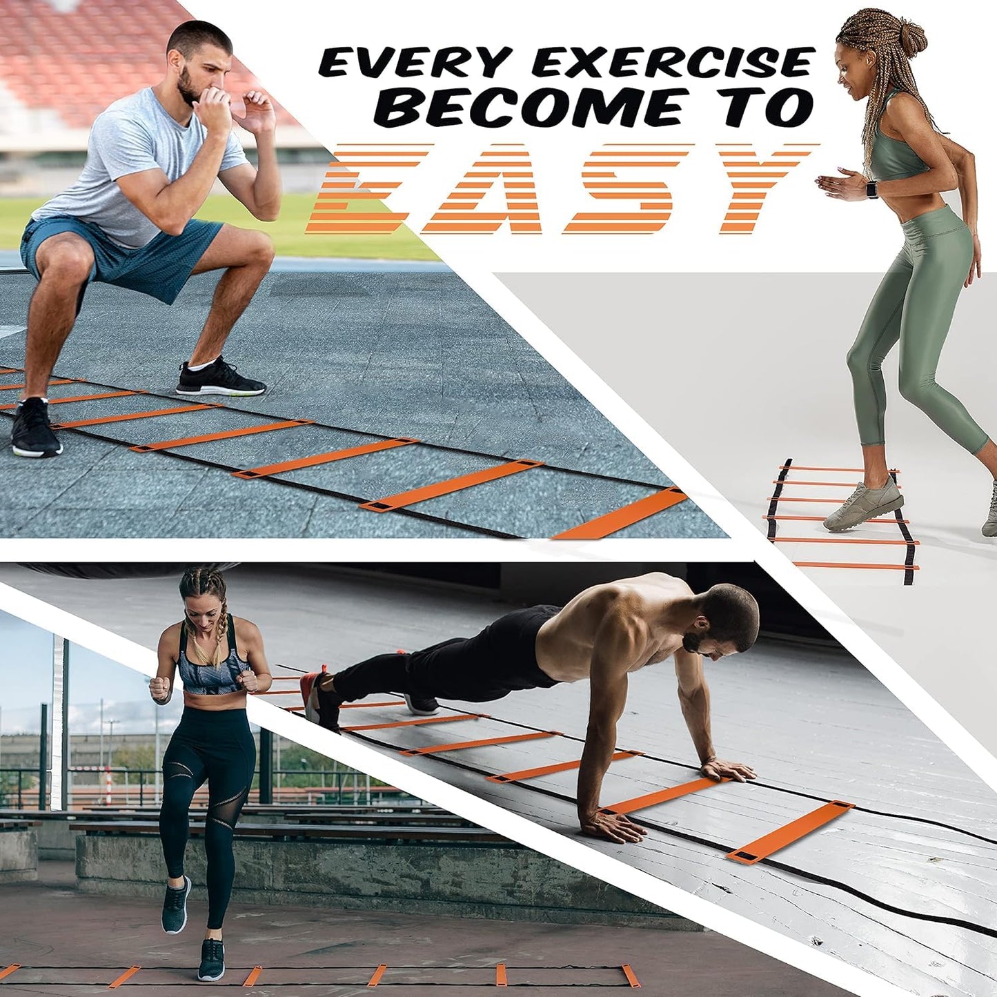 YES4ALL Agility Ladder - 8 rungs - Orange