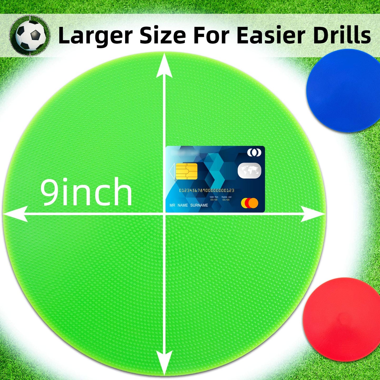 Vhxorrz 12pcs Spot Markers 9 Inch Floor dots Non-Slip Rubber Agility Markers for Football, Basketball Training Markers,School Activities, Exercise Drills