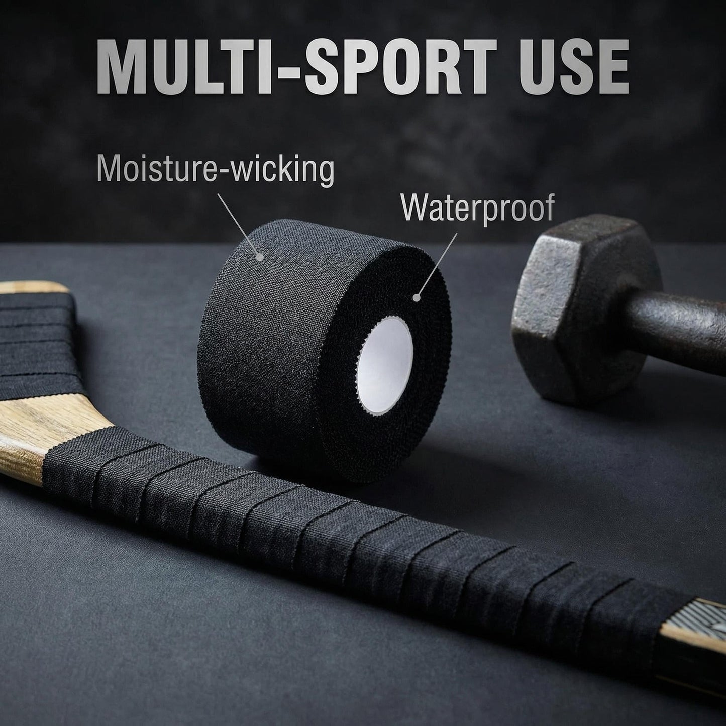 Nowindsy Gun Grip Tape，Tactical Tape 1.5" Non-Reflective Improve Grip Multipurpose Wrap Tape for Rifles, ShotgunsGun, Magazine, Tactical Geer, Sport Handle, Gardening Tools (2-Roll)