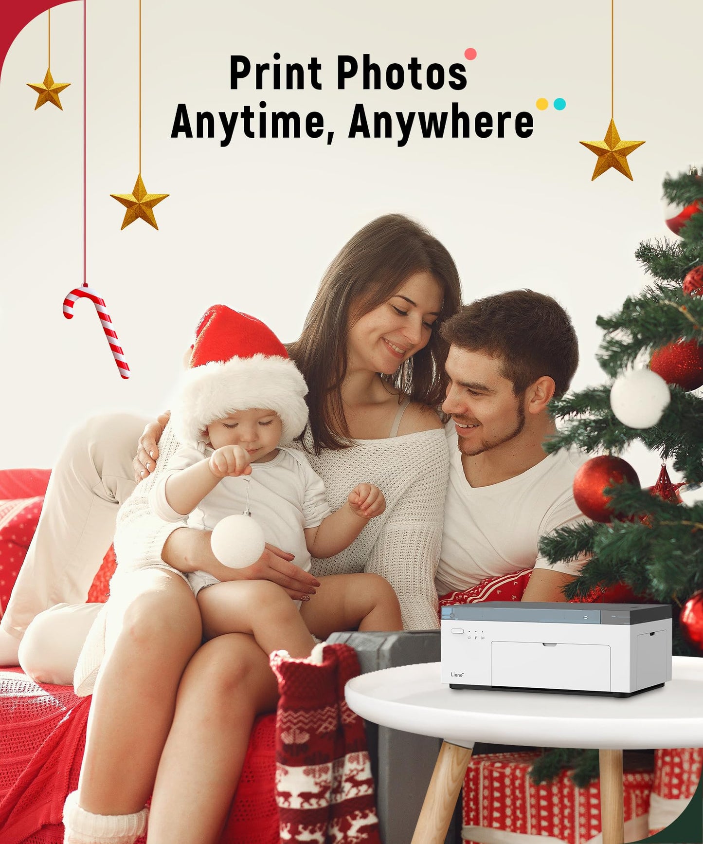 Liene M100 4x6'' Photo Printer Bundle (220 pcs +6 Ink Cartridges), Wi-Fi Picture Printer for iPhone, Android, Smartphone, Computer, Dye-Sublimation, Portable for Home Use