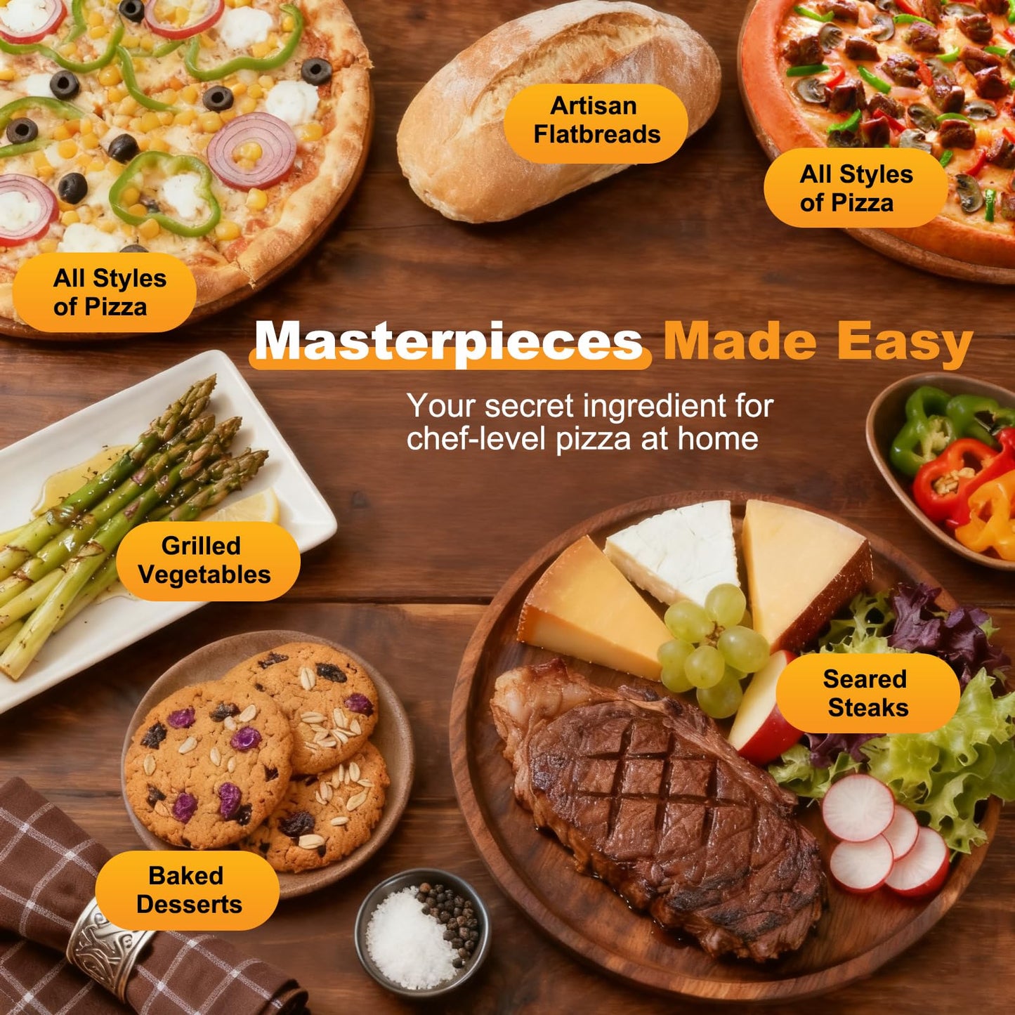 Sweetcrispy Countertop Pizza Oven Indoor, 1600W, 750°F High Heat Pizza Maker with Pizza Stone & Pizza Spatula, Countertop Electric Pizza Oven for Home Use