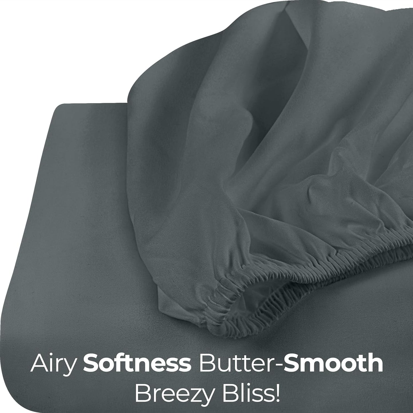 Utopia Bedding Full Fitted Sheet - Soft Microfiber - Deep Pocket - Fade Resistant - Grey