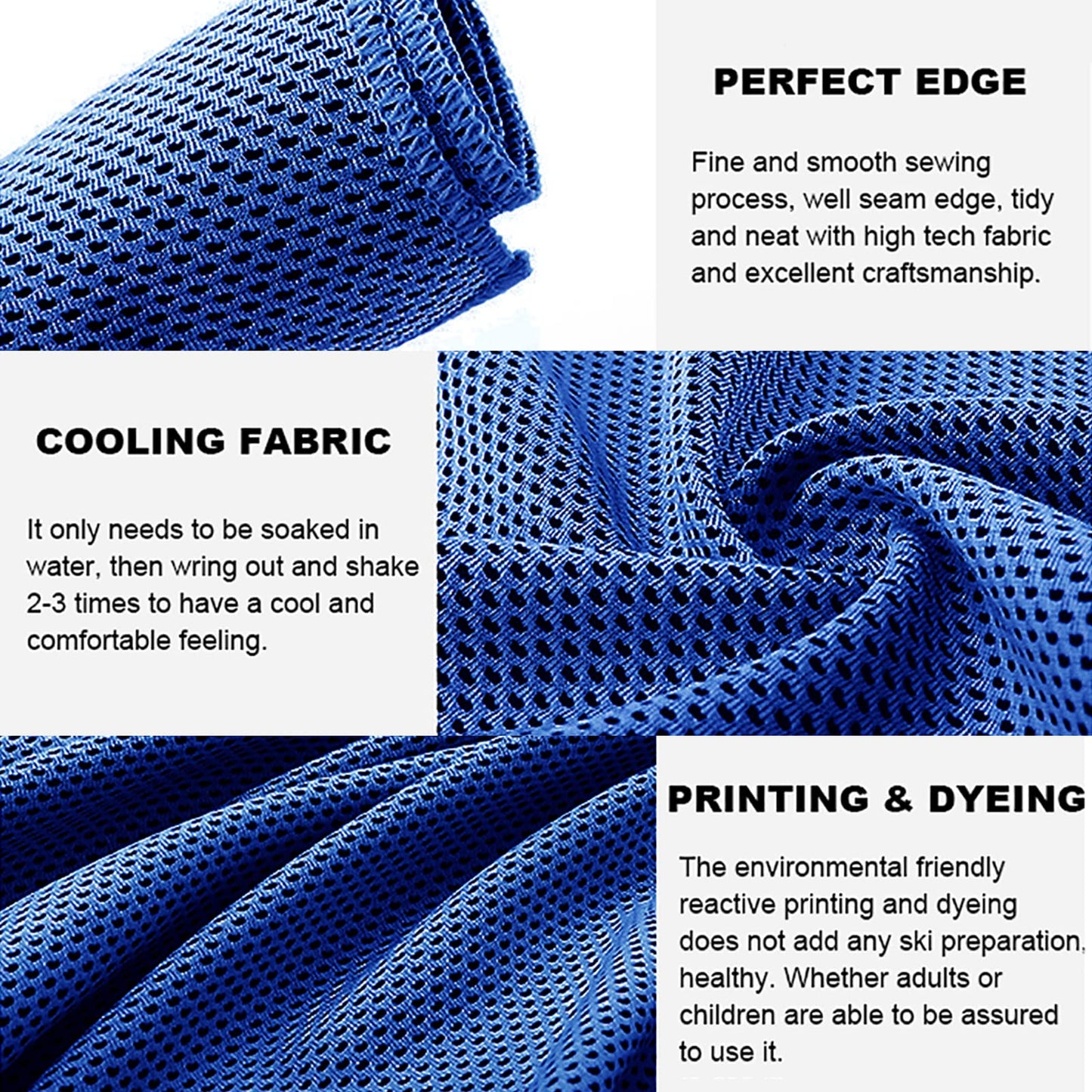 immoono Pack of 20 Cooling Towel 40x12'' Ice Towel for Neck and Face Microfiber Chilly with Bag Breathable Yoga Gym Stay Cool Towels Sweat Rag for Workout Running Camping Pilates Beach, Dark Blue