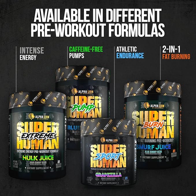 ALPHA LION Superhuman Pre Workout Powder, Beta Alanine, L-Taurine & Tri-Source Caffeine for Sustained Energy & Focus, Nitric Oxide & Citrulline for Pump (21 Servings, Muscle Melon)