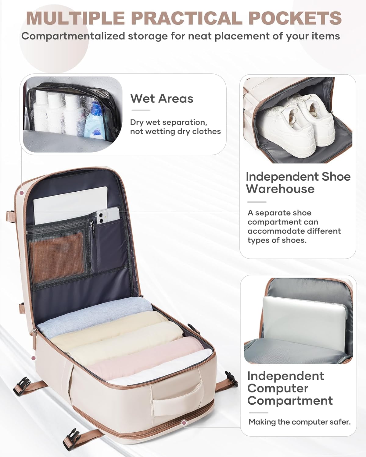 coowoz Backpack Backpacks Backpack 20L Travel Carry On for Women Man Gym with Laptop Compartment Mochila de Viaje