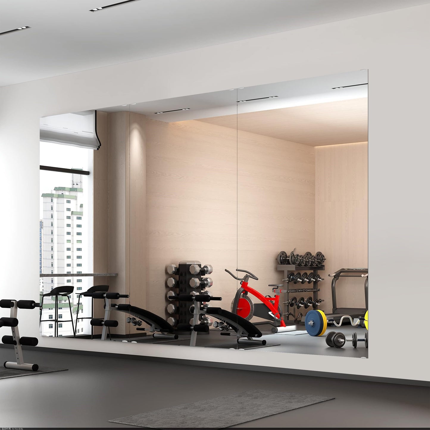 Murrey Home Gym Mirror 2PCSx63x24inch, Easy Install Wall Mounted Large Frameless, Workout Mirror for Home Gym Fitness Yoga Dancing Garage, Shatterproof Full Length Glass Mirror