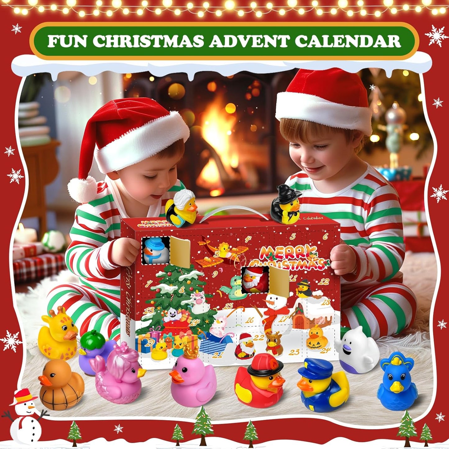 Rubber Duck Advent Calendar 2025 - 24 Days of Fun Christmas Countdown Toys for Kids