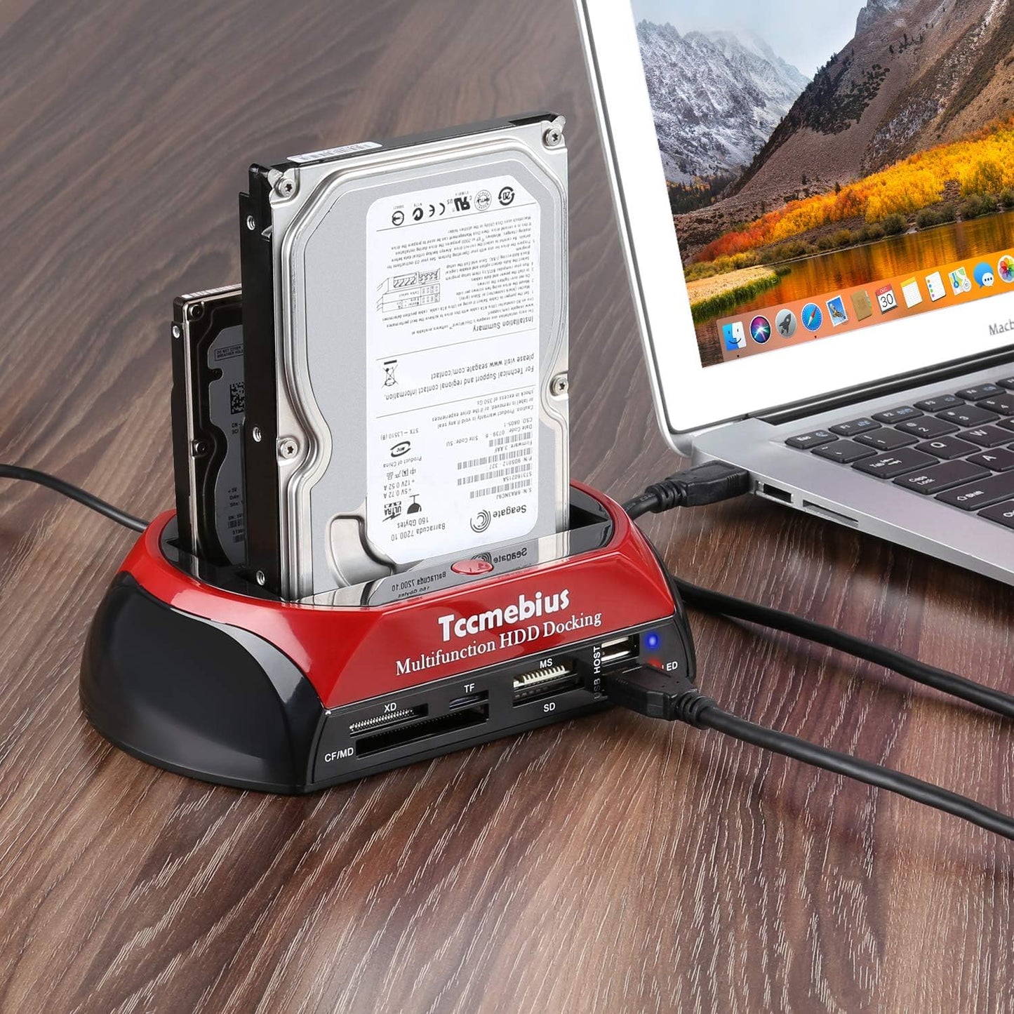Tccmebius TCC-S862-US 2.0 2.5 3.5 Inch 1 2.0 2.5" 3.5" Hard Drive Docking Station, USB to SATA IDE Dual Slots External