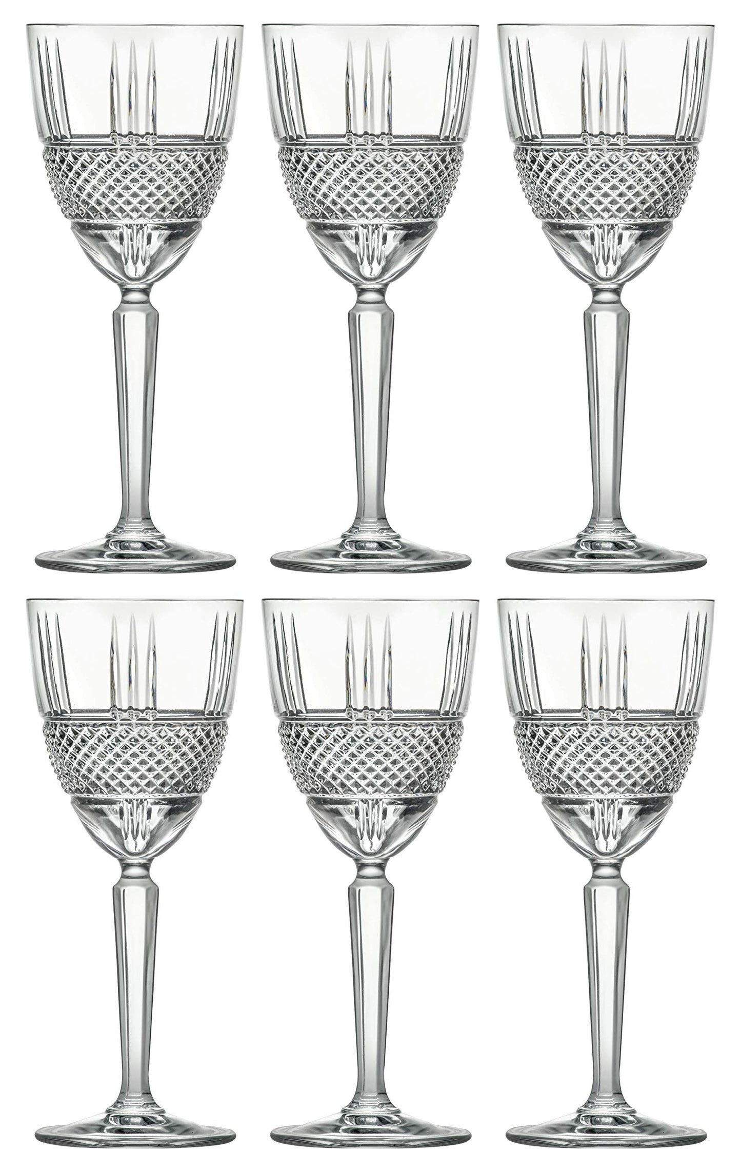 Barski Goblet, White Wine Crystal Glass, Water Glass, Stemmed Glasses, Set of 6 Goblets, 8 oz, Beautifully Designed, Made in Europe