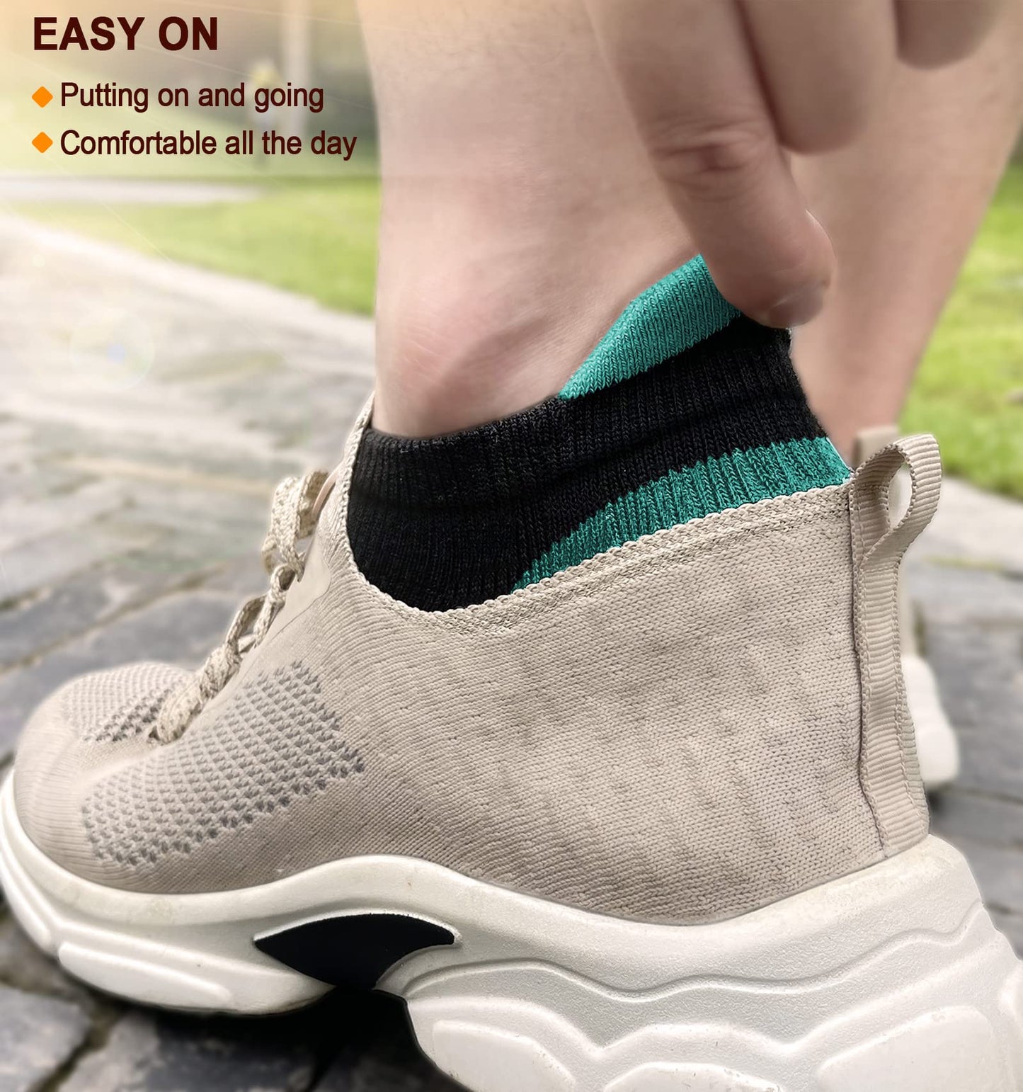 BULLIANT Socks For Women 6Pairs-Womens Athletic Ankle Socks No Show Cushioned for Walking Running-Compression Arch Support(6Pairs,Shoes Size:Women 8-10)