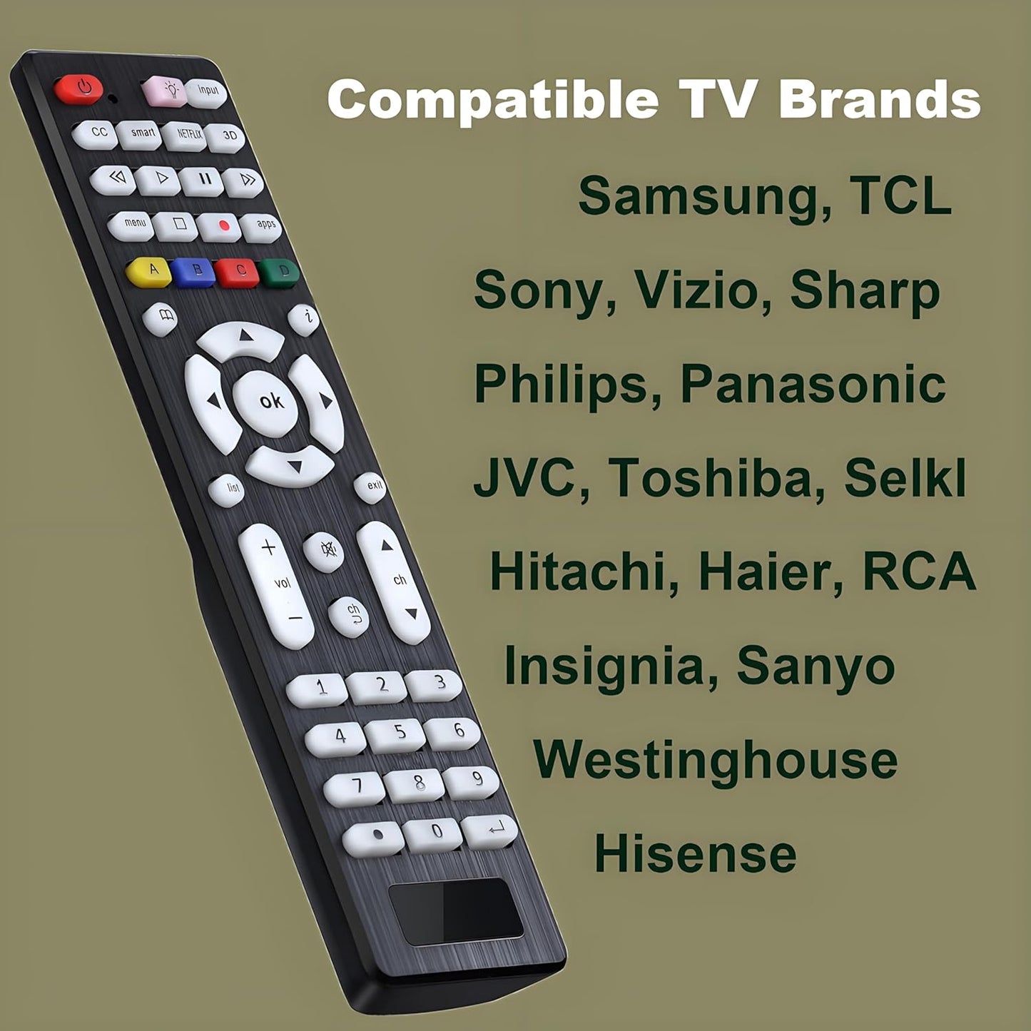 VEPRAG 3D Universal TV Remote Replacement Compatible for Most Brands LED LCD HDTV Smart TV Remote Control