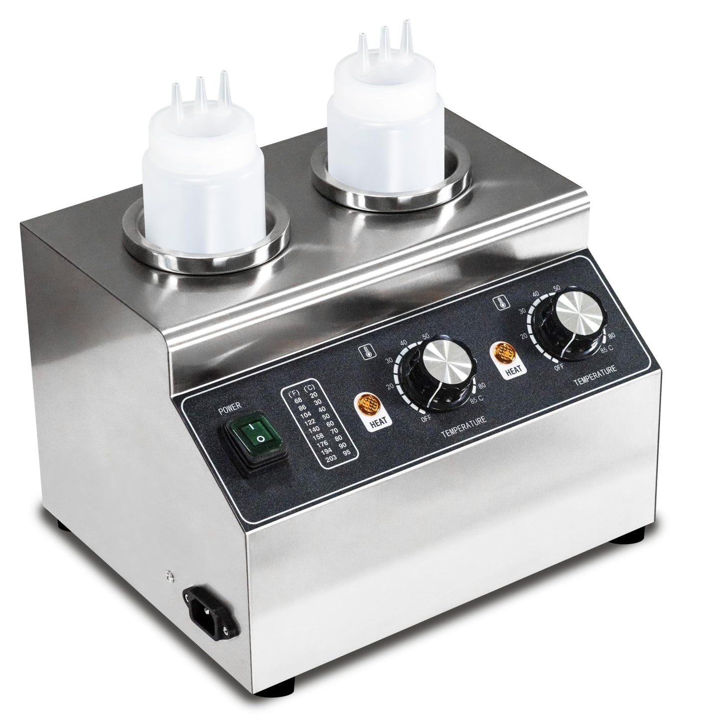 Electric Cheese Sauce Warmer Nacho Cheese Dispenser Warmer ， Commercial Cheese Dispenser, Hot Fudge Bottle Warmer for Cheese Chocolate Hot Fudge Caramel 86-185℉ 110V