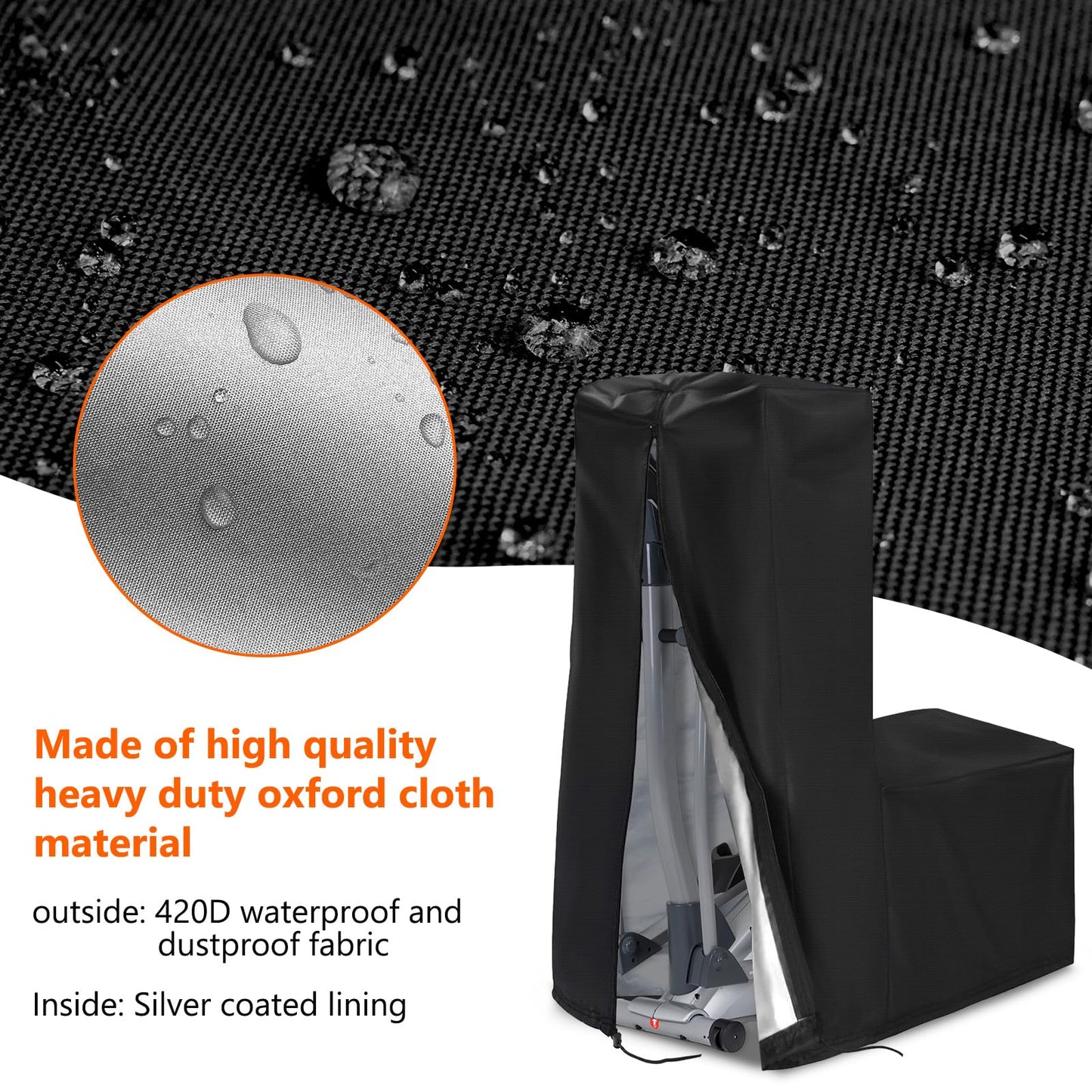 COSHNIBI Elliptical Cover, Waterproof & Dustproof Elliptical Exercise Machine Cover for Indoor and Outdoor,81''L x 33''W x 72''H-Black