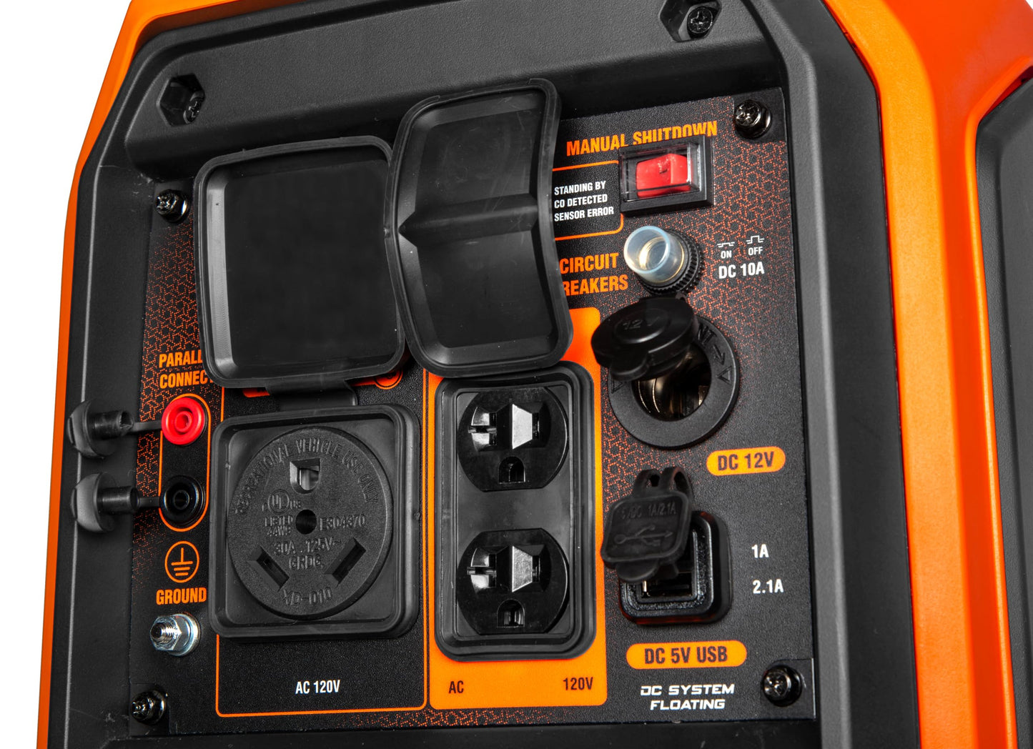 WEN 4500-Watt Inverter Generator, RV-Ready, Quiet, Portable, and Lightweight with Fuel Shut Off and CO Watchdog (56432iX), Fuel Type Gasoline