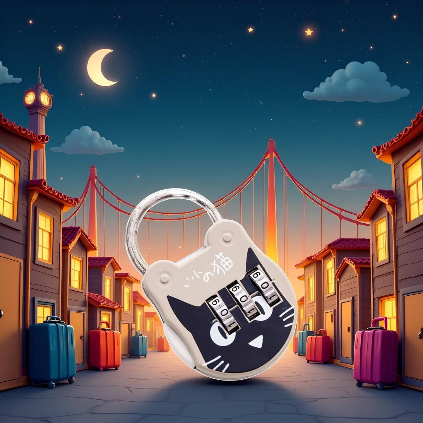 1 Pc Cute Cat Combination Lock Travel Locks for Luggage Backpack Locks Zipper Combination Lock for Locker for Student DormitoryCombination Padlocks Padlocks and Hasps, Hardware(Grey)